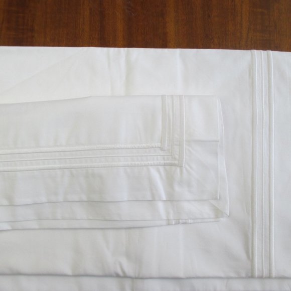Frette Tre Bourdon Baby Sheet Set White 100% Cotton Made in Italy NWT - Picture 1 of 6